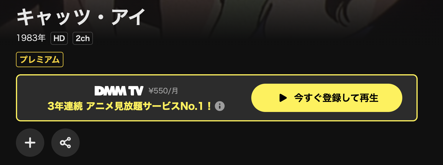DMM TVのキャッツ・アイ(1期)配信画像