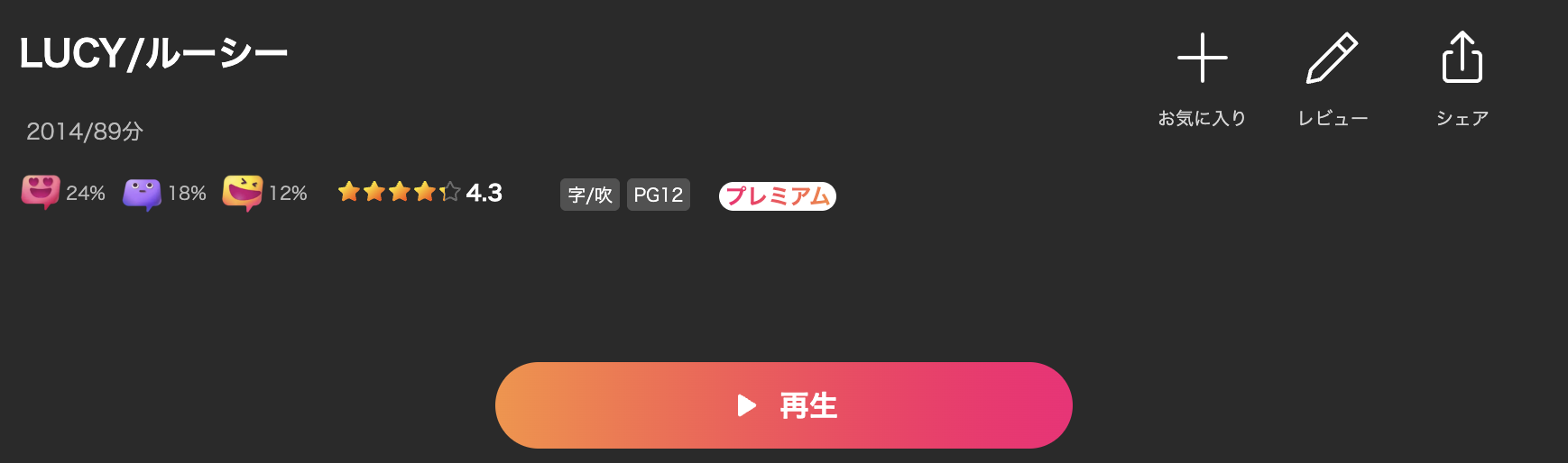 LeminoのLUCY／ルーシー配信画像