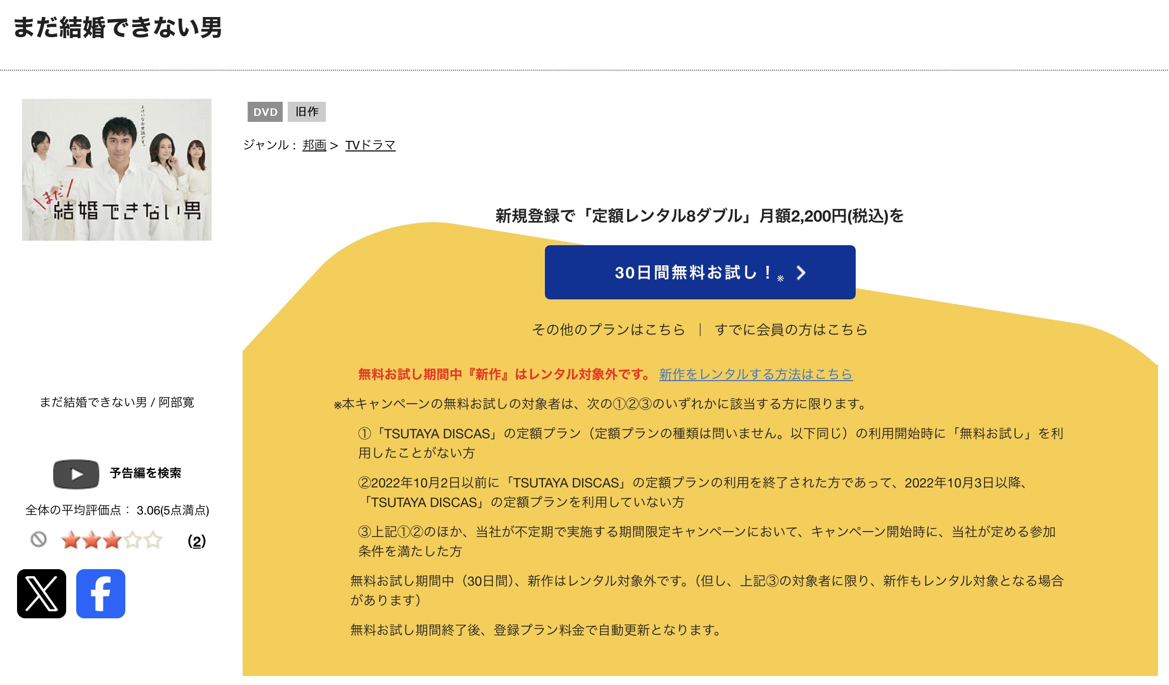 TSUTAYA DISCASのまだ結婚できない男