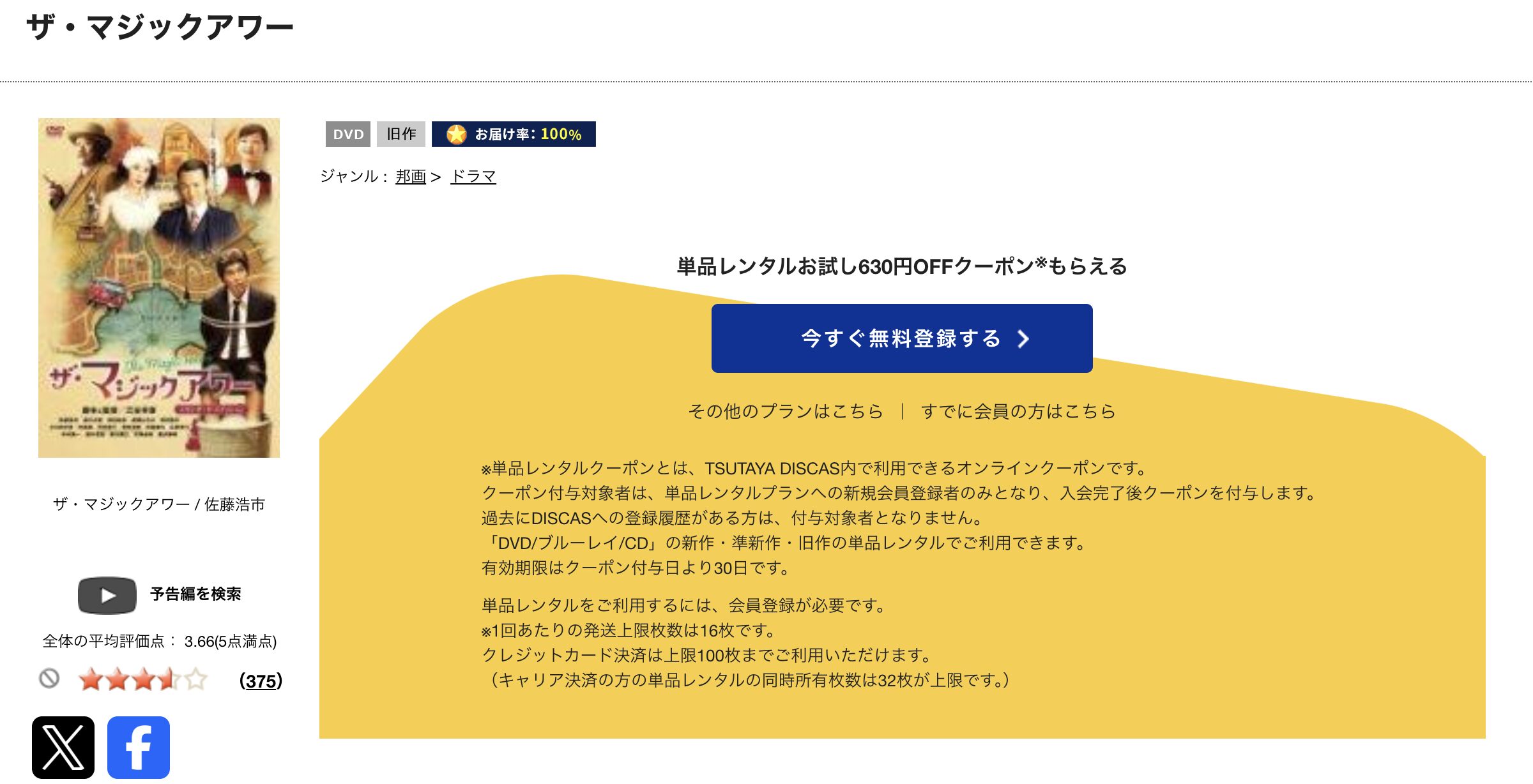 TSUTAYA DISCASのザ・マジックアワー