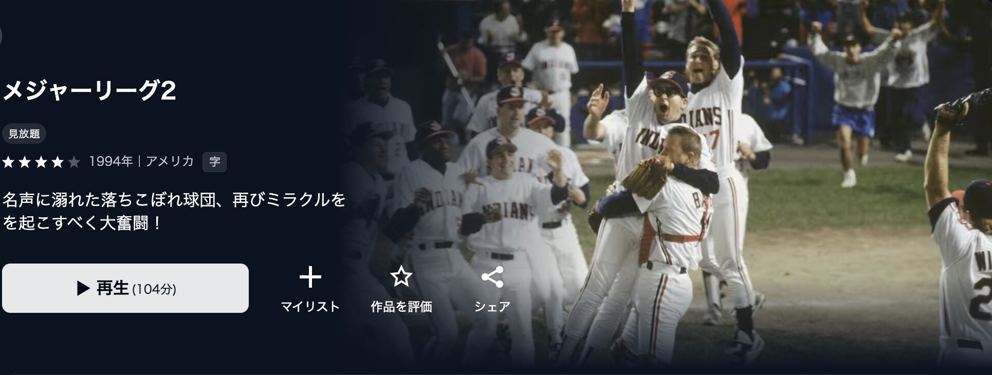 U-NEXTのメジャーリーグ2配信画像