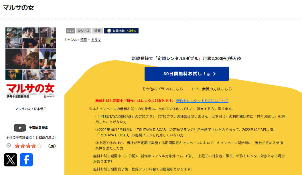 TSUTAYA DISCASのマルサの女