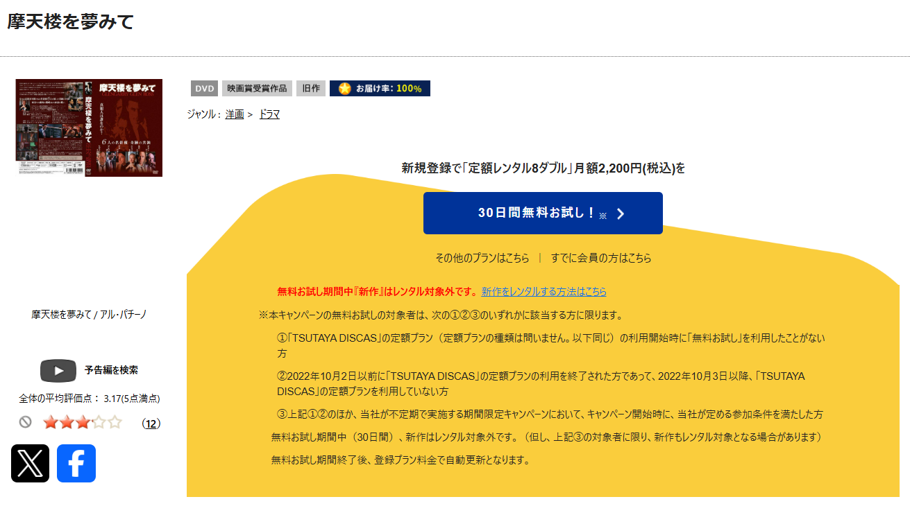 TSUTAYA DISCASの摩天楼を夢みて