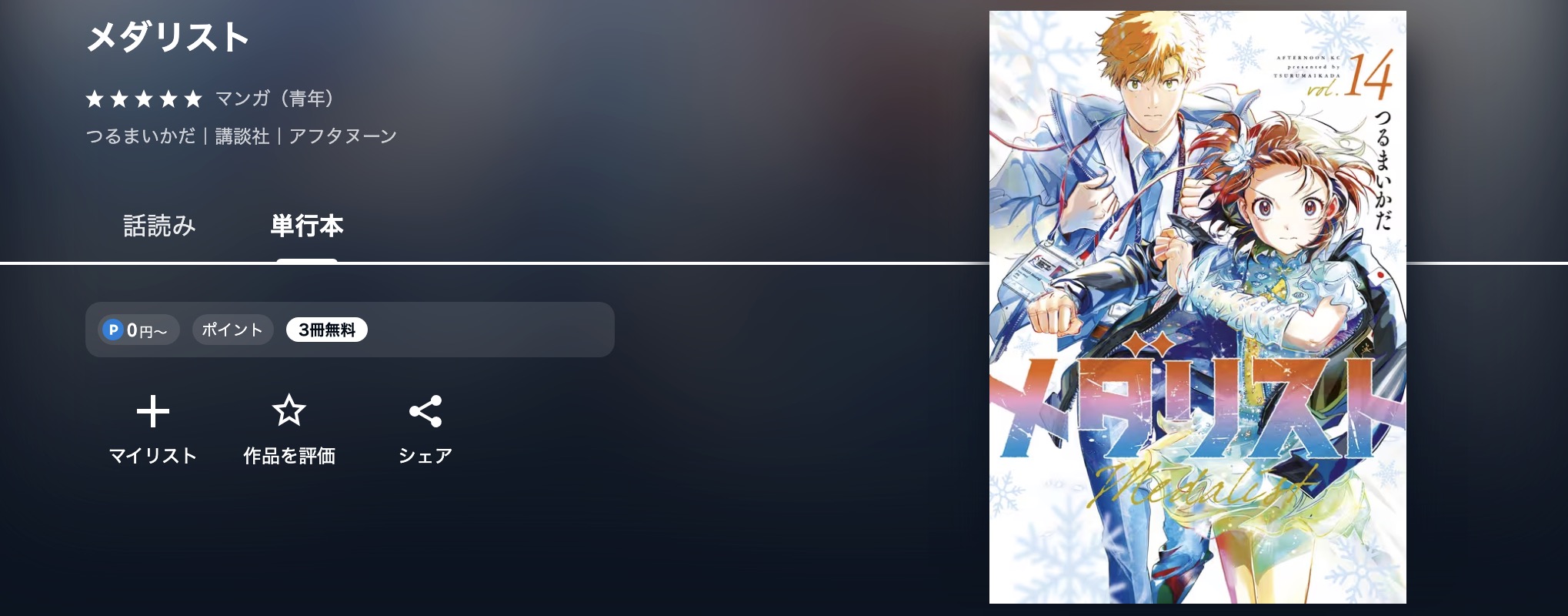 U-NEXTのメダリスト漫画画像