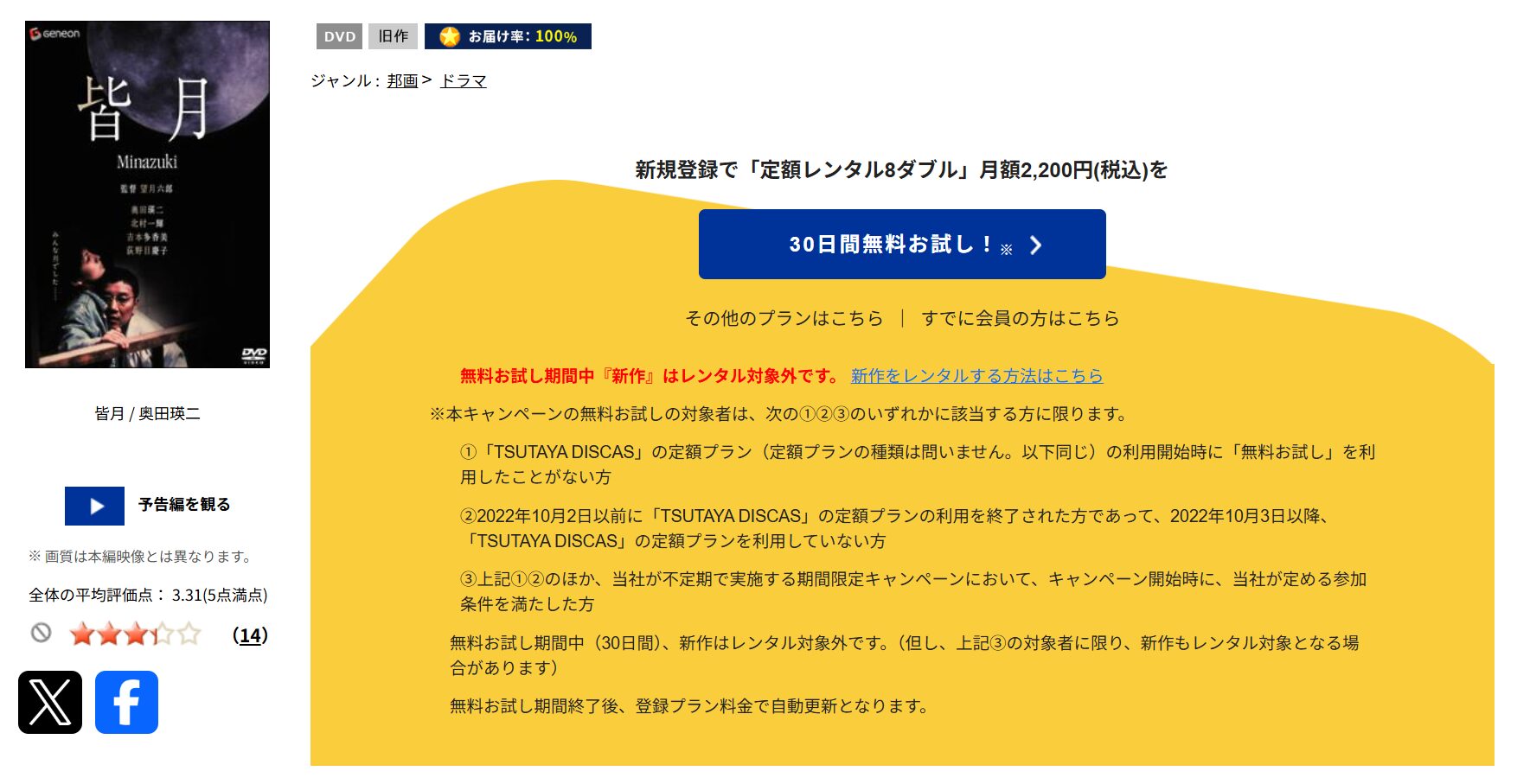 TSUTAYA DISCASの皆月