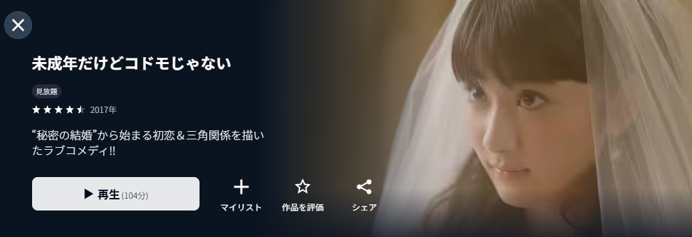 U-NEXTの未成年だけどコドモじゃない配信画像