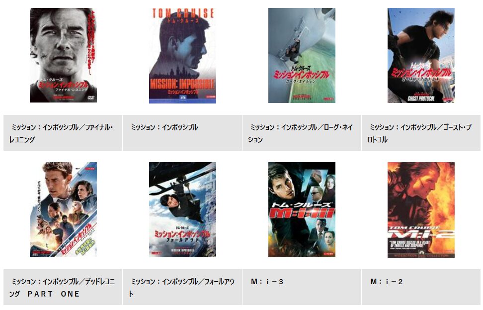 TSUTAYA DISCASのミッションインポッシブル