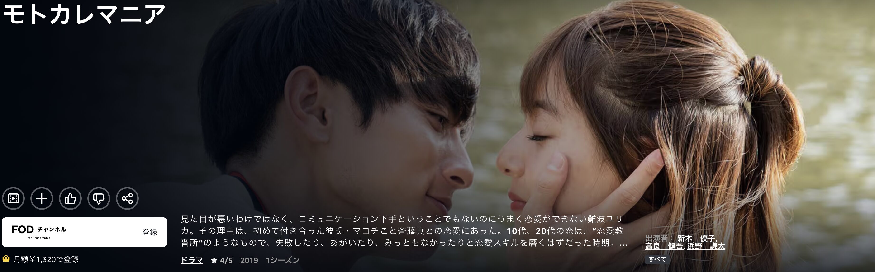 Amazonプライムのモトカレマニア配信画像