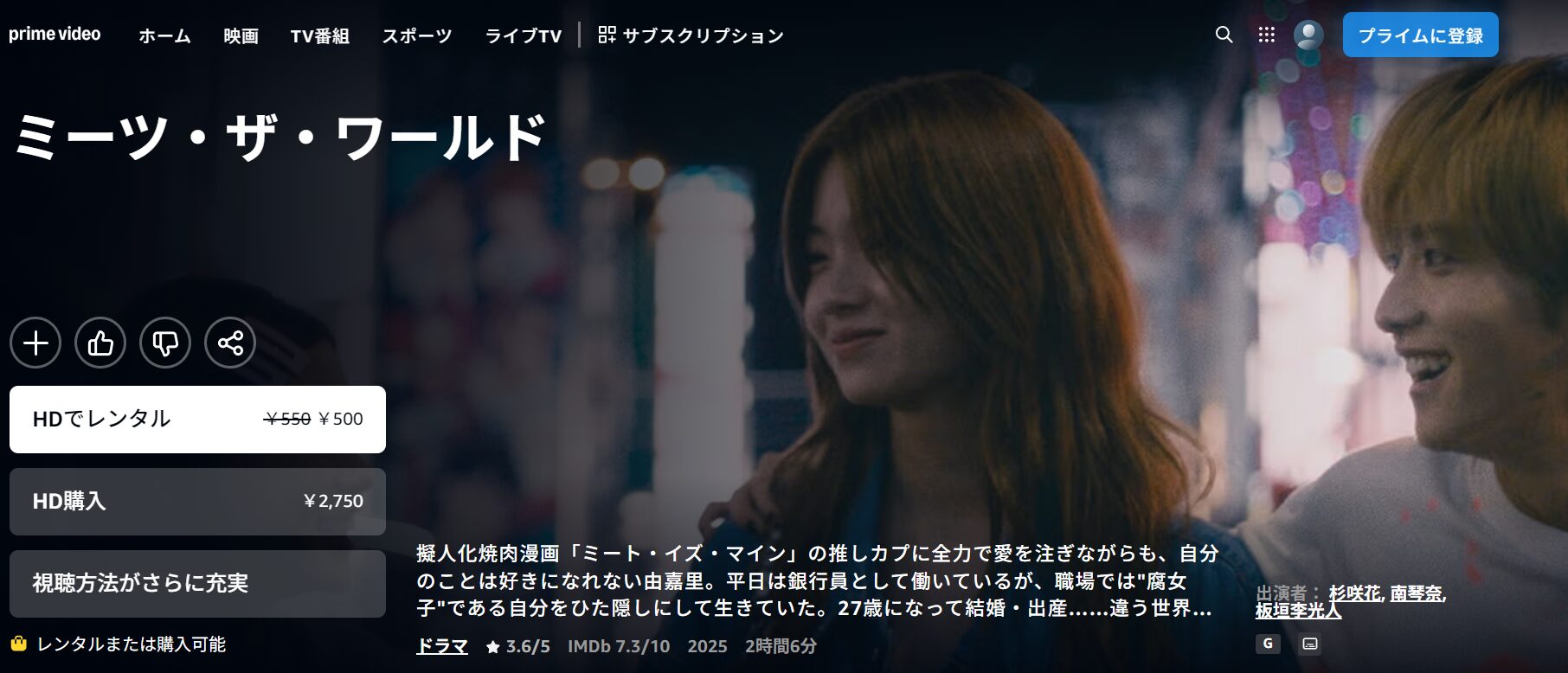 Amazonプライムのミーツ・ザ・ワールド配信画像