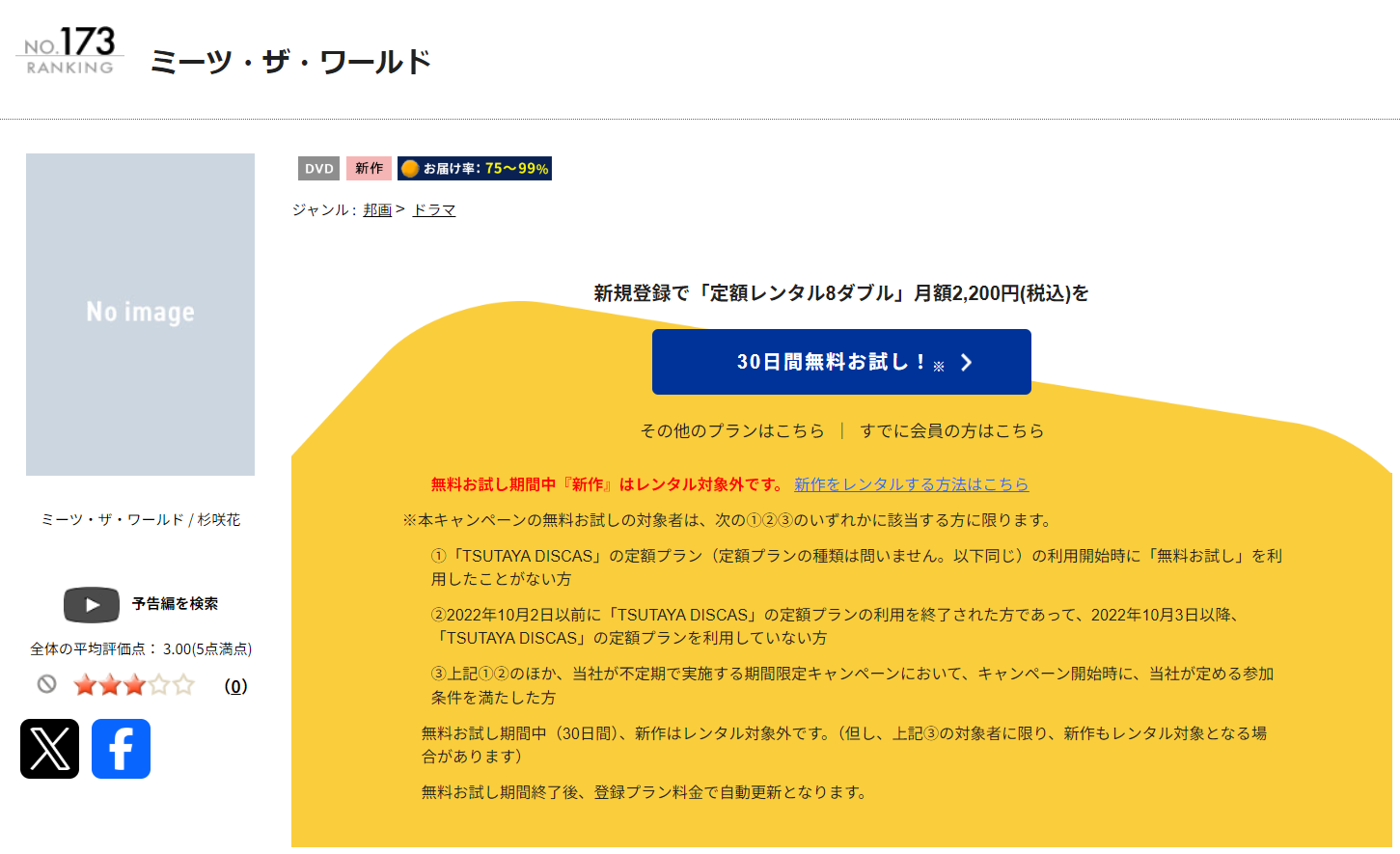 TSUTAYA DISCASのミーツ・ザ・ワールド