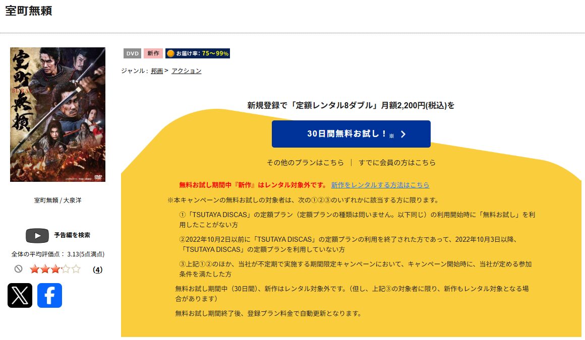 TSUTAYA DISCASの室町無頼
