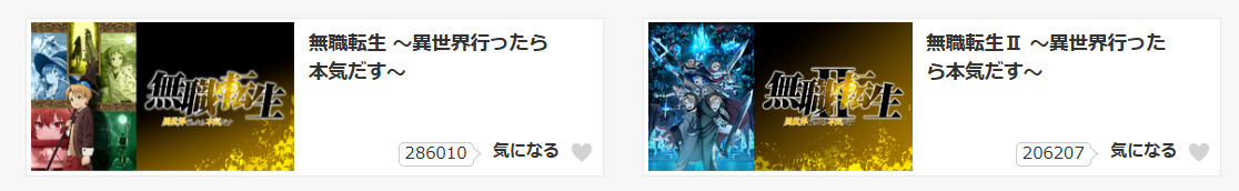 dアニメストアの無職転生配信画像