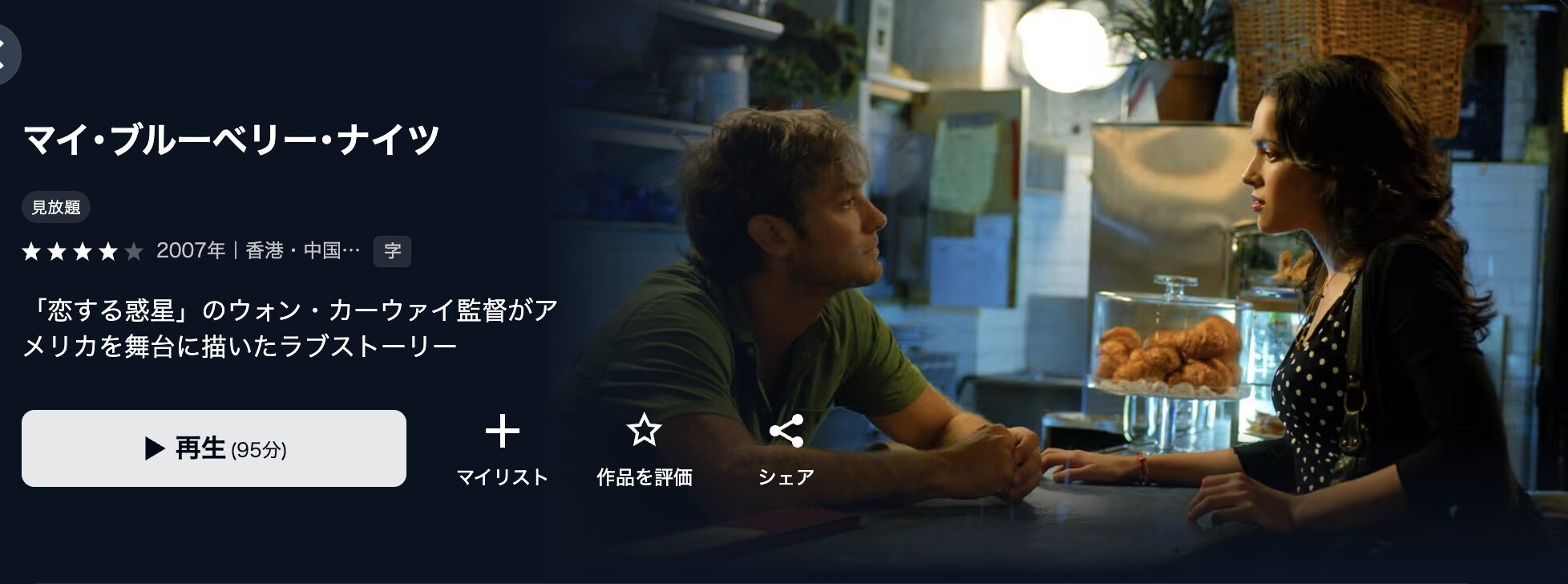U-NEXTのマイ・ブルーベリー・ナイツ配信画像