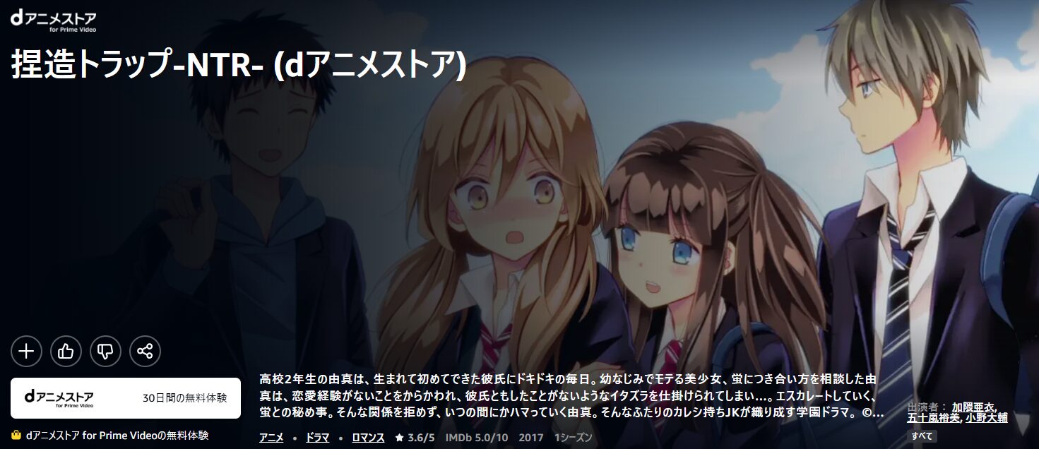 Amazonプライムの捏造トラップ-NTR-配信画像
