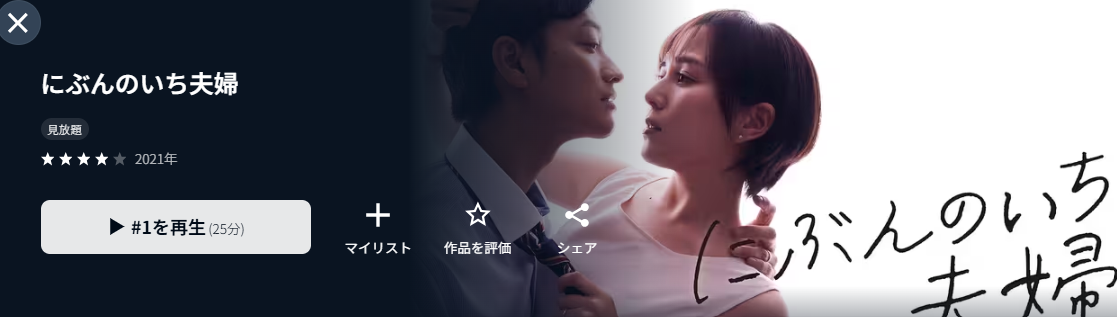 U-NEXTのにぶんのいち夫婦配信画像