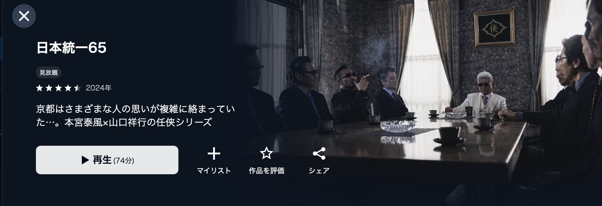 U-NEXTの日本統一65配信画像