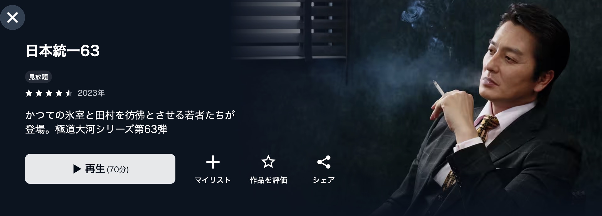 U-NEXTの日本統一63配信画像
