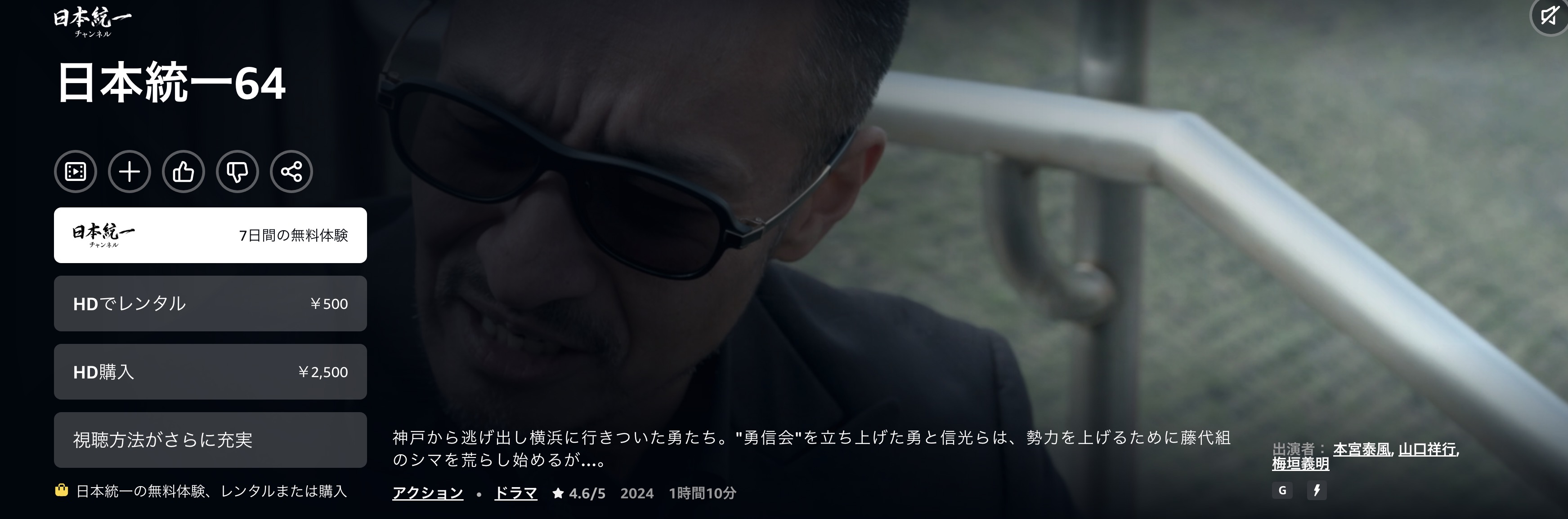 Amazonプライムの日本統一64配信画像