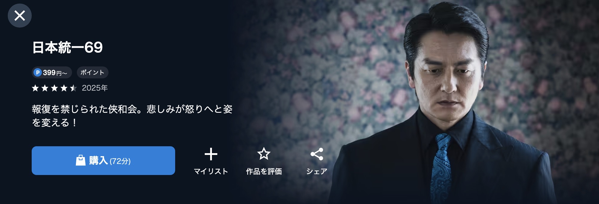 U-NEXTの日本統一69配信画像