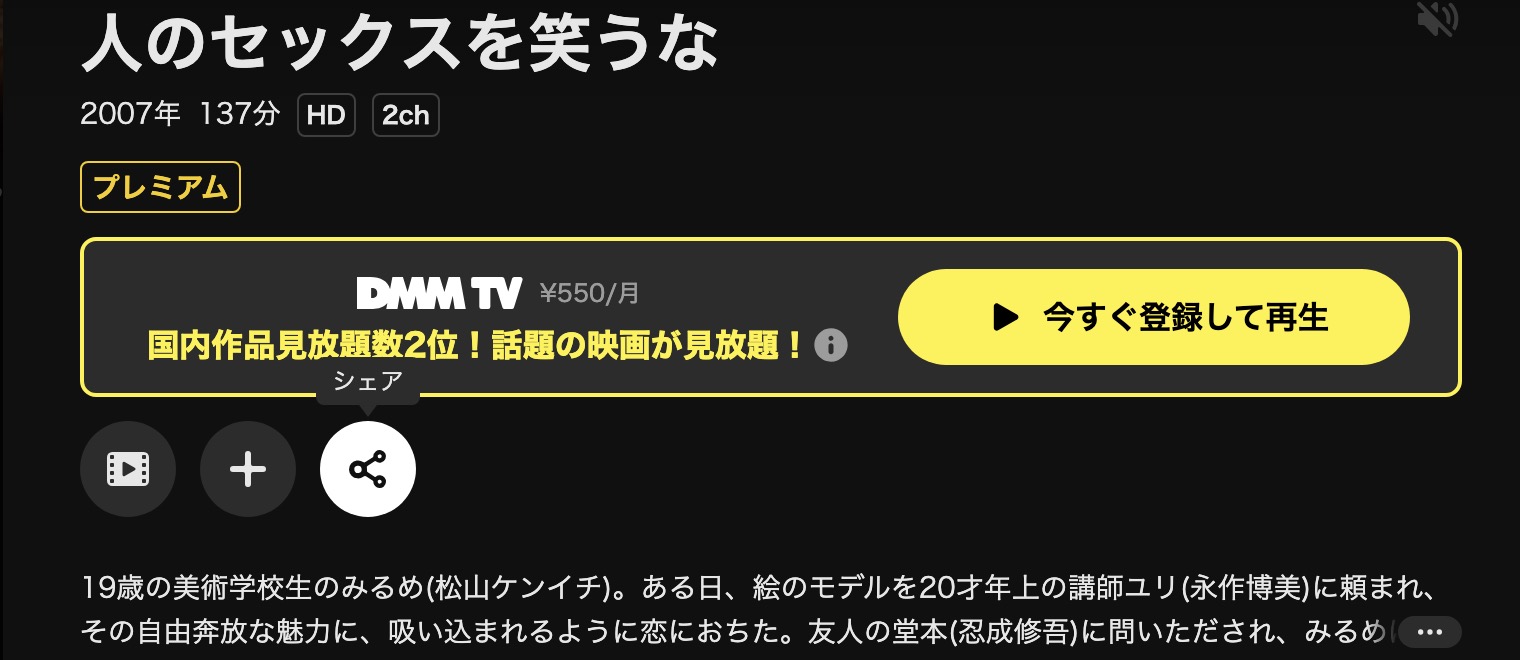 DMM TVの人のセックスを笑うな配信画像