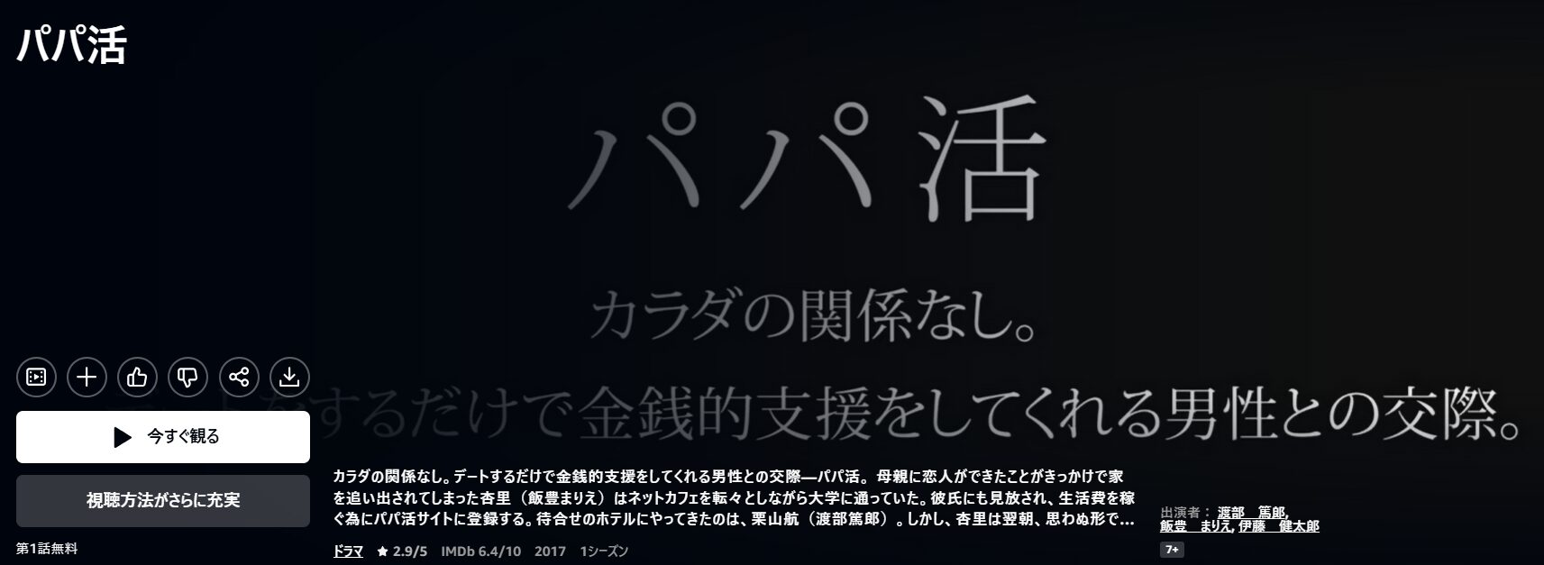 Amazonプライムのパパ活配信画像