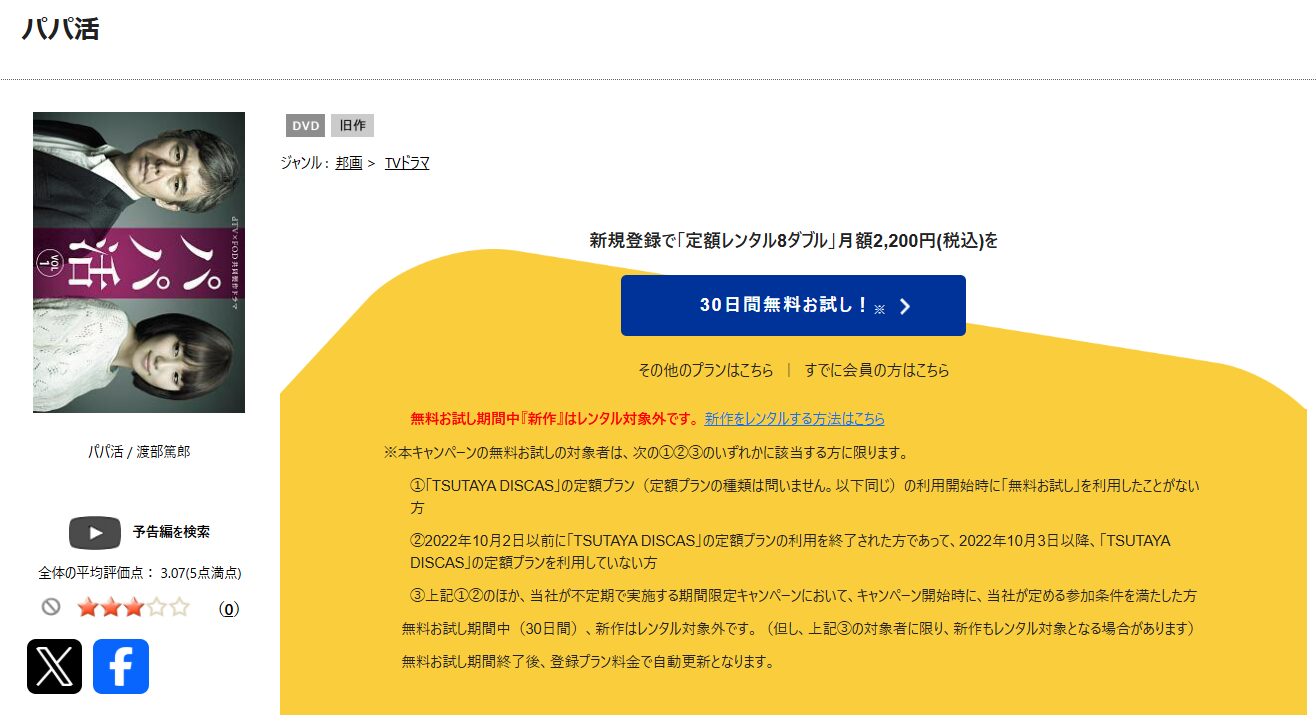 TSUTAYA DISCASのパパ活