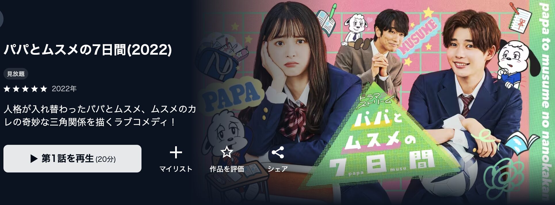 U-NEXTのパパとムスメの7日間 2022配信画像