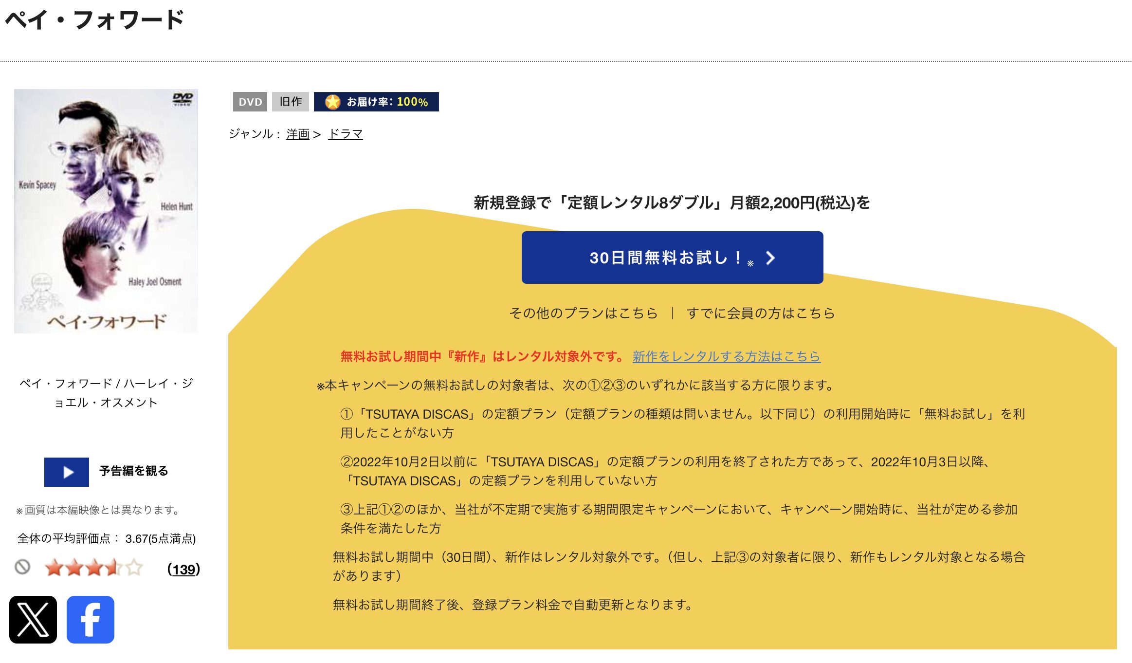 TSUTAYA DISCASのペイ・フォワード 可能の王国