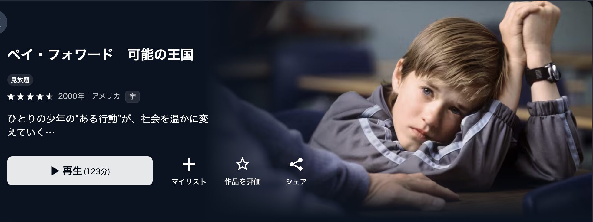 U-NEXTのペイ・フォワード 可能の王国配信画像