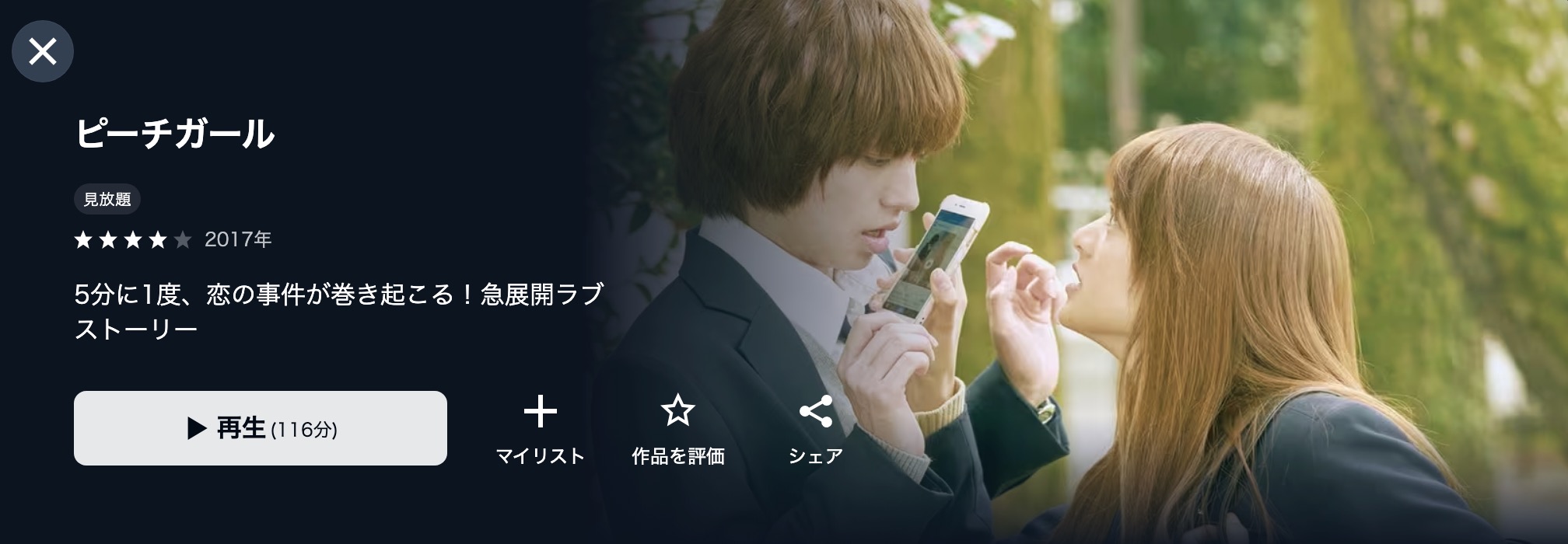 U-NEXTのピーチガール配信画像
