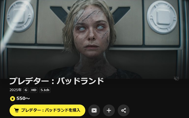 DMM TVのプレデター：バッドランド配信画像