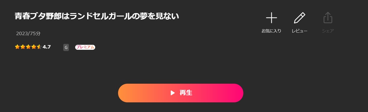 Leminoの青春ブタ野郎はランドセルガールの夢を見ない配信画像