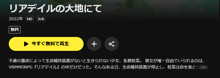 DMM TVのリアデイルの大地にて配信画像