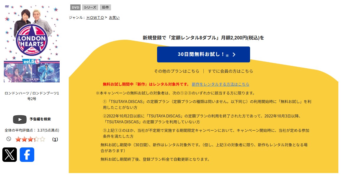 TSUTAYA DISCASのロンドンハーツ
