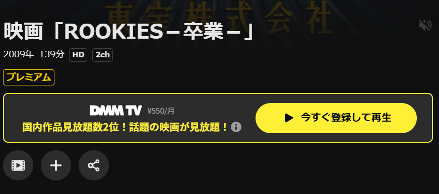 DMM TVのROOKIES -卒業-配信画像