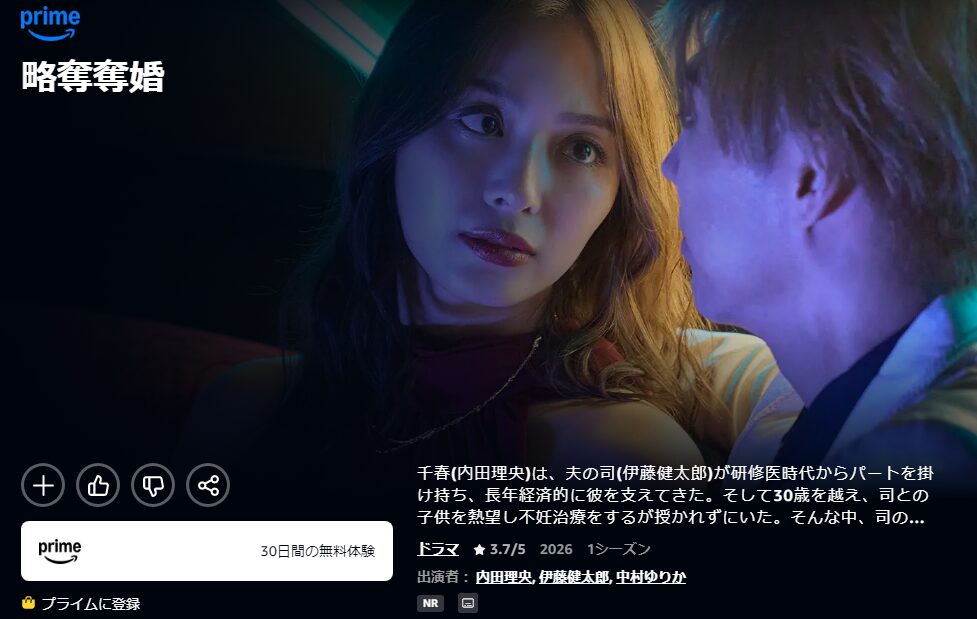 Amazonプライムの略奪奪婚配信画像