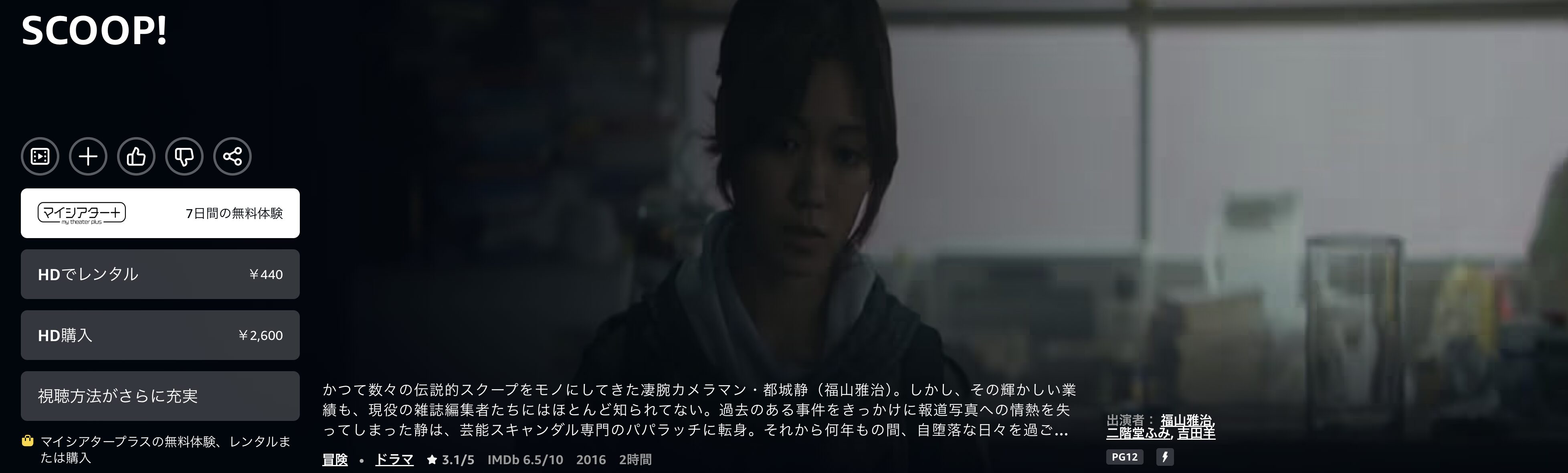 AmazonプライムのSCOOP！（スクープ）配信画像