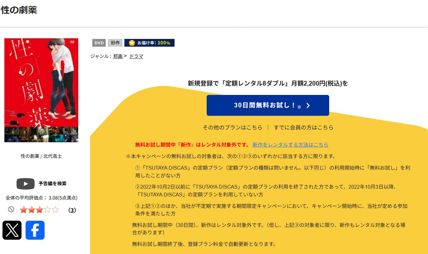 TSUTAYA DISCASの性の劇薬