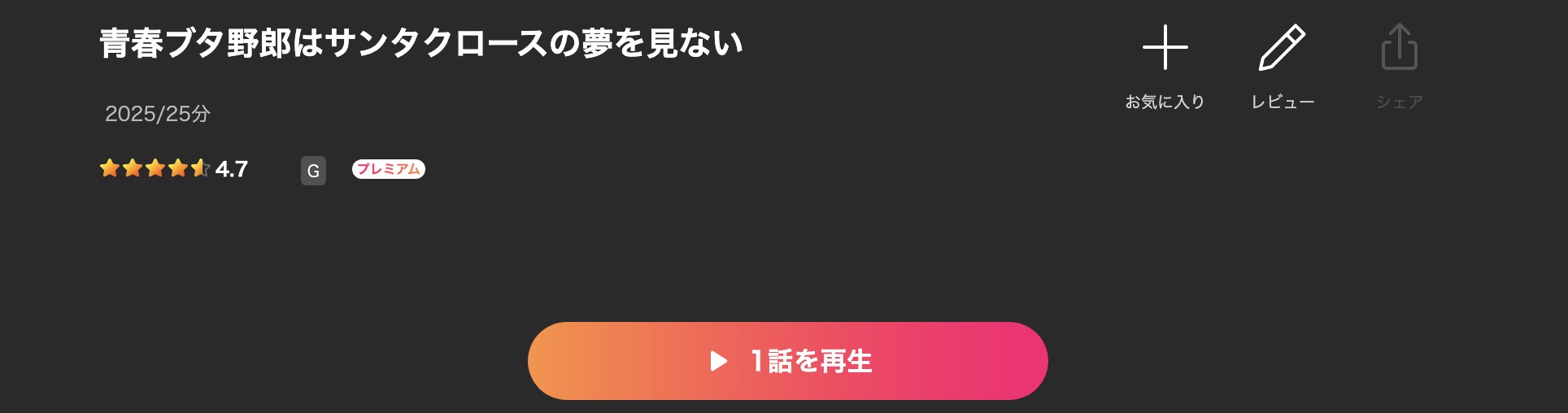 Leminoの青春ブタ野郎はサンタクロースの夢を見ない配信画像