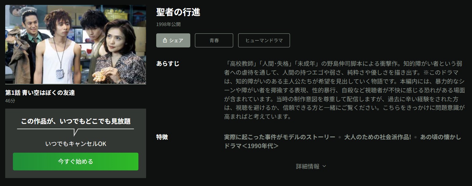 Huluの聖者の行進配信画像