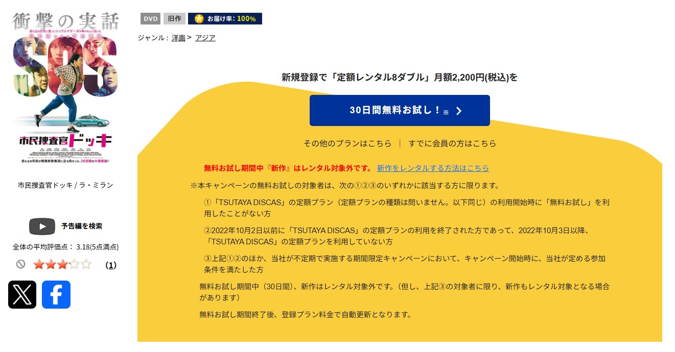 TSUTAYA DISCASの市民捜査官ドッキ