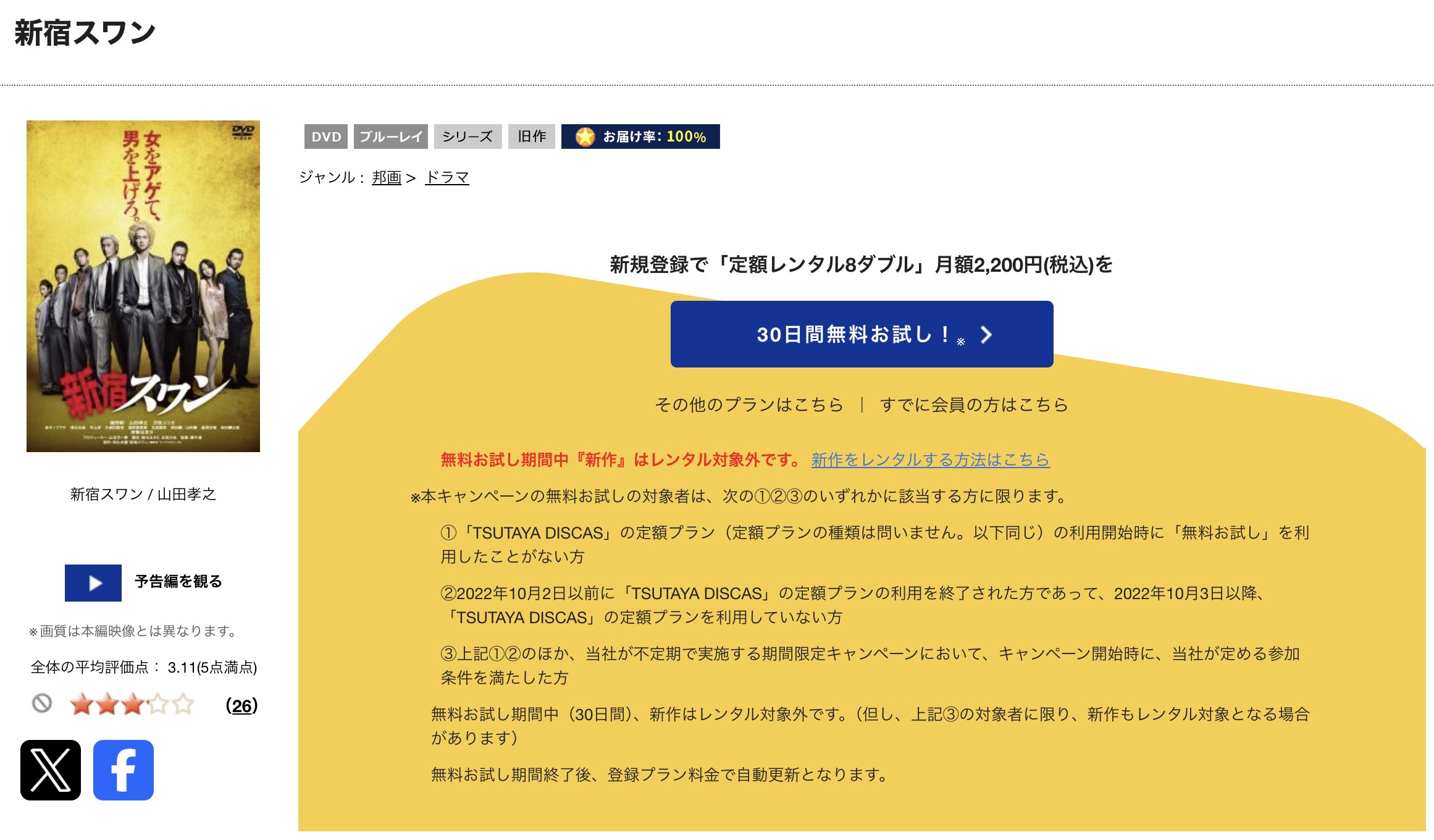 TSUTAYA DISCASの新宿スワン