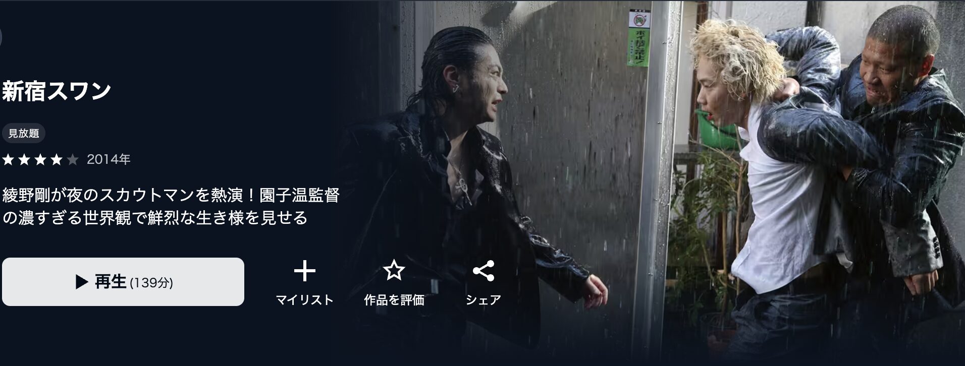 U-NEXTの新宿スワン配信画像