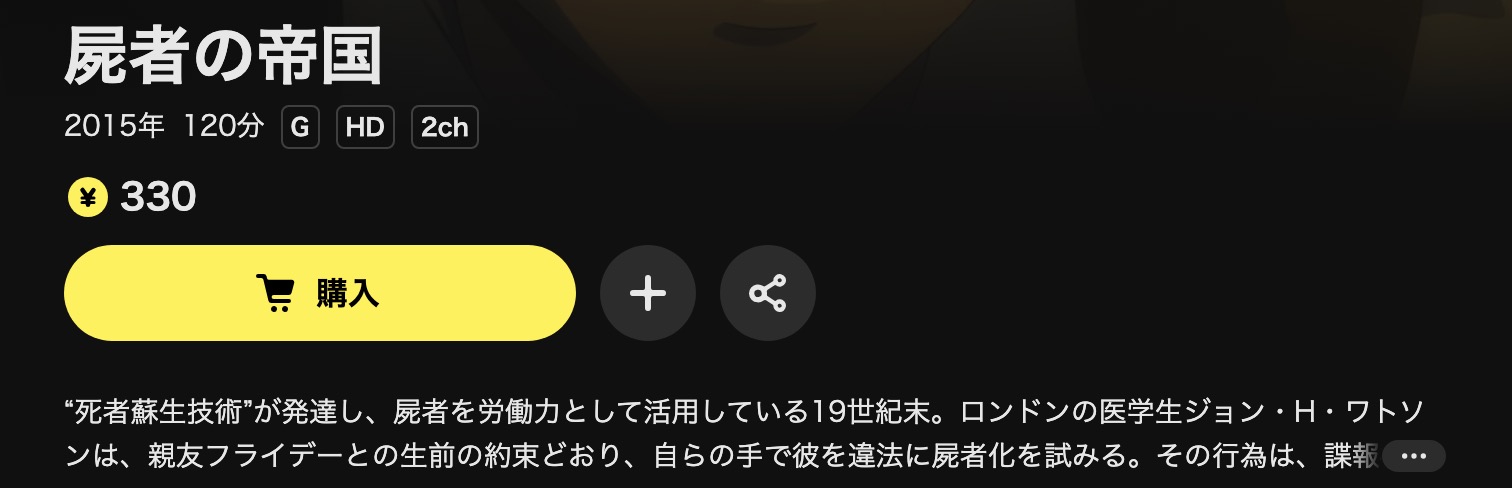 DMM TVの屍者の帝国配信画像