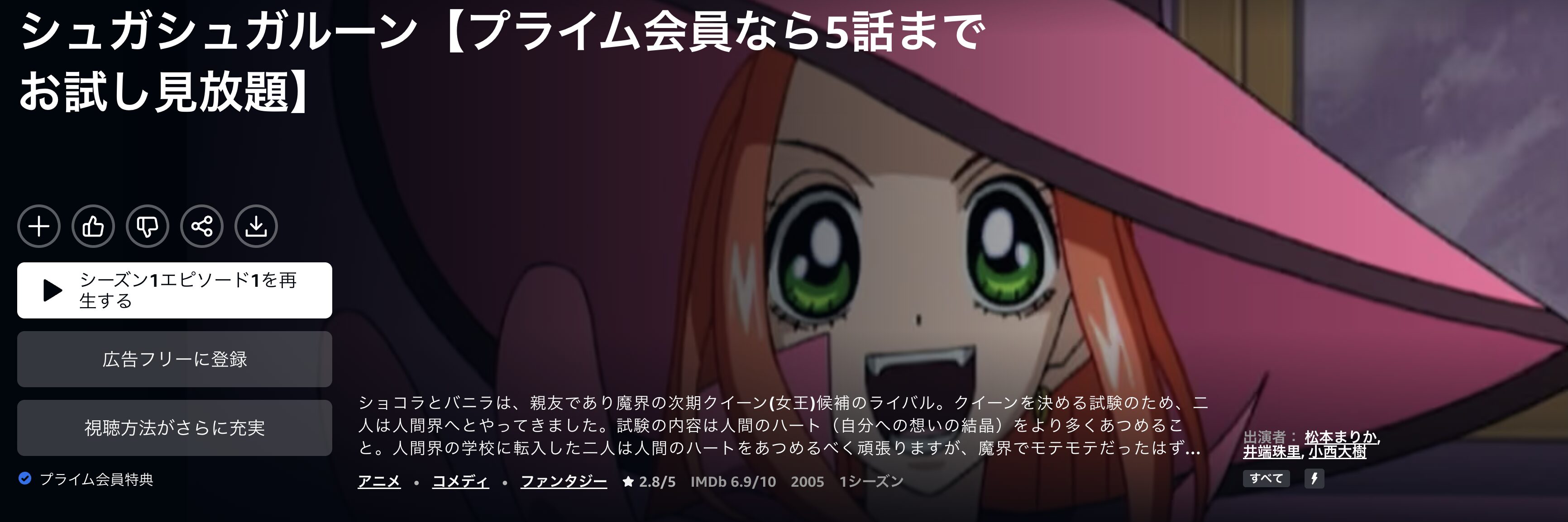 Amazonプライムのシュガシュガルーン配信画像