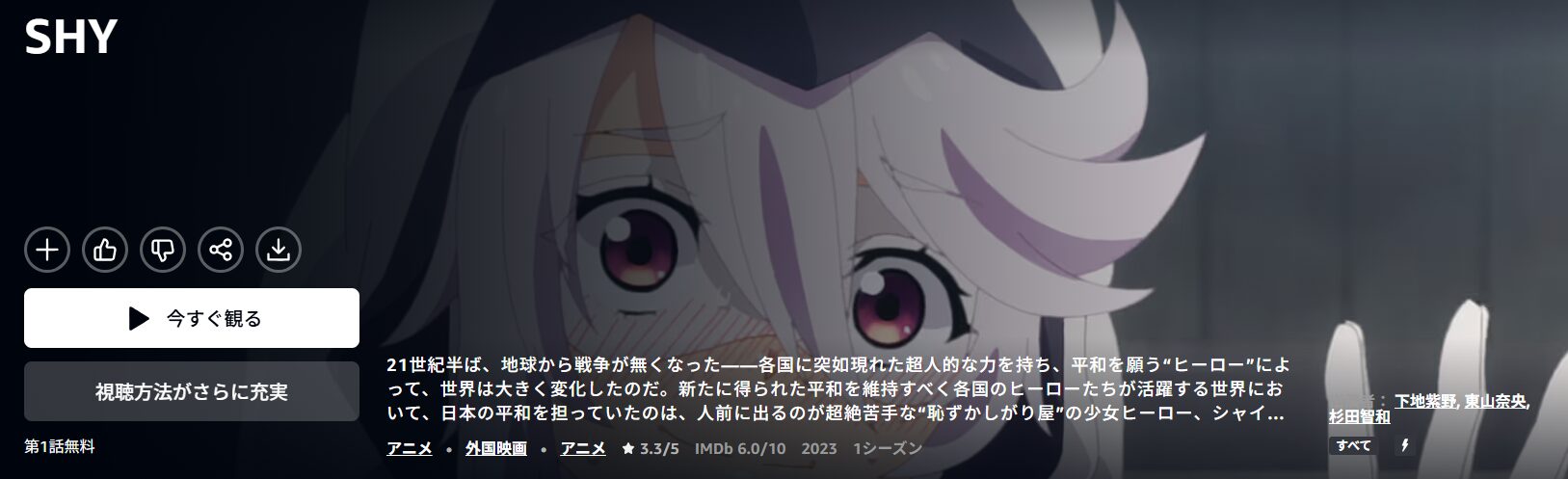 AmazonプライムのSHY（シャイ）配信画像