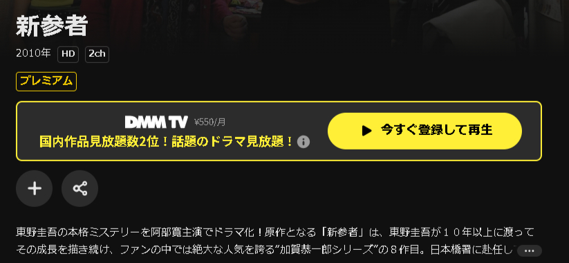 DMM TVの新参者配信画像