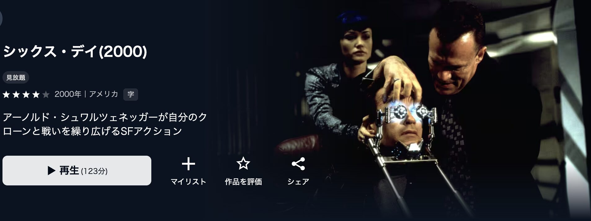 U-NEXTのシックス・デイ配信画像