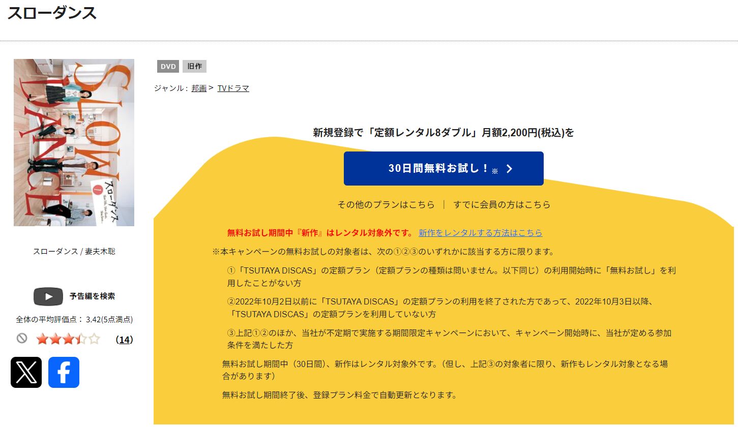 TSUTAYA DISCASのスローダンス