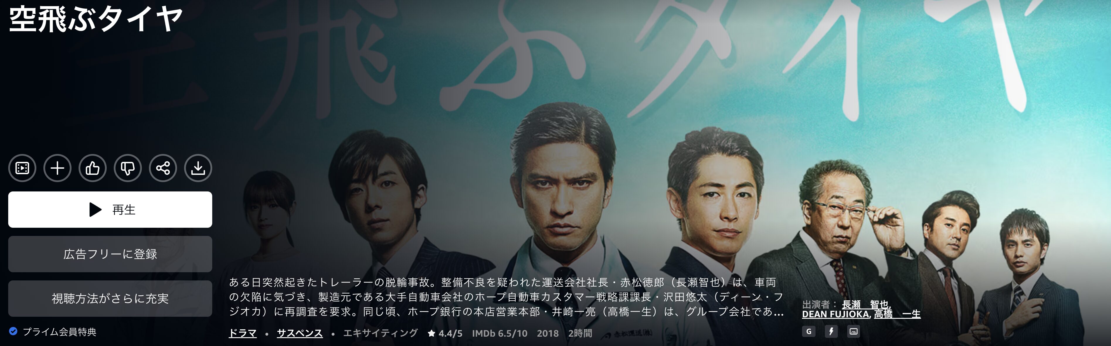 Amazonプライムの空飛ぶタイヤ配信画像